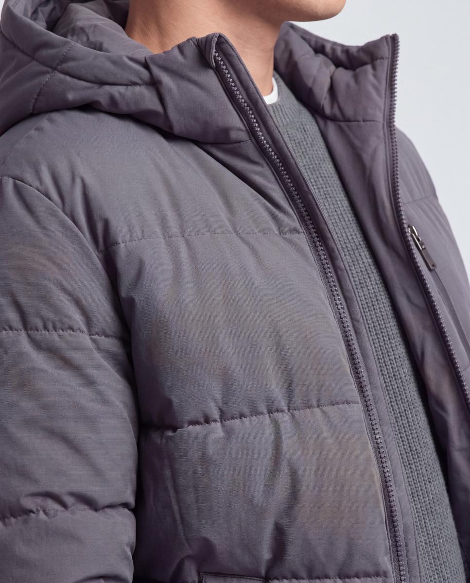 Abrigo acolchado con capucha de hombre - Only & Sons - Gris Gris-3