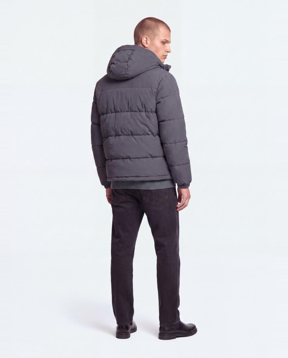Abrigo acolchado con capucha de hombre - Only & Sons - Gris Gris-4