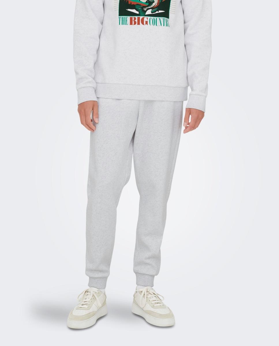 Pantalón deportivo largo de hombre tipo jogger. - Only & Sons - Gris claro Gris claro-2
