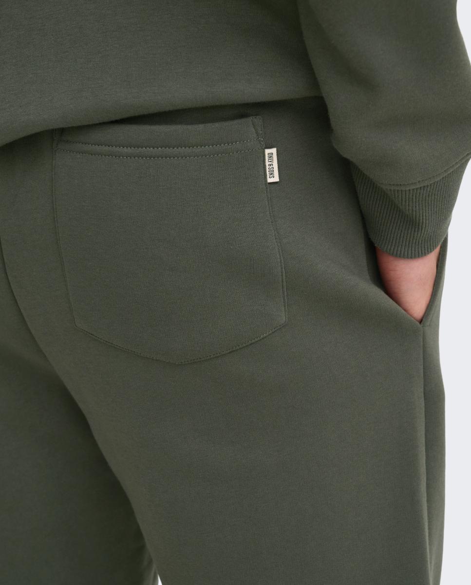 Pantalón deportivo largo de hombre tipo jogger. - Only & Sons - Verde oscuro Verde oscuro-4