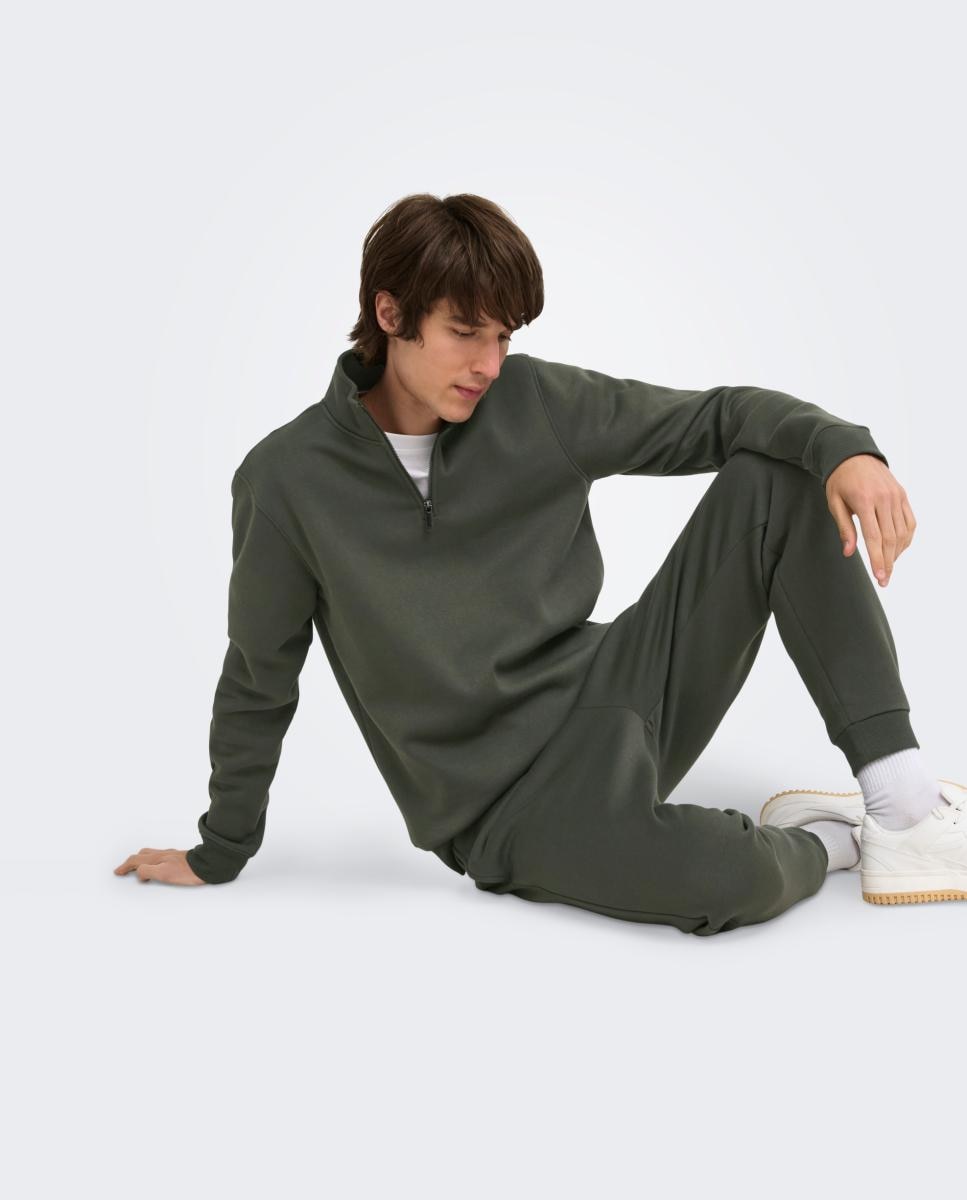 Pantalón deportivo largo de hombre tipo jogger. - Only & Sons - Verde oscuro Verde oscuro-5