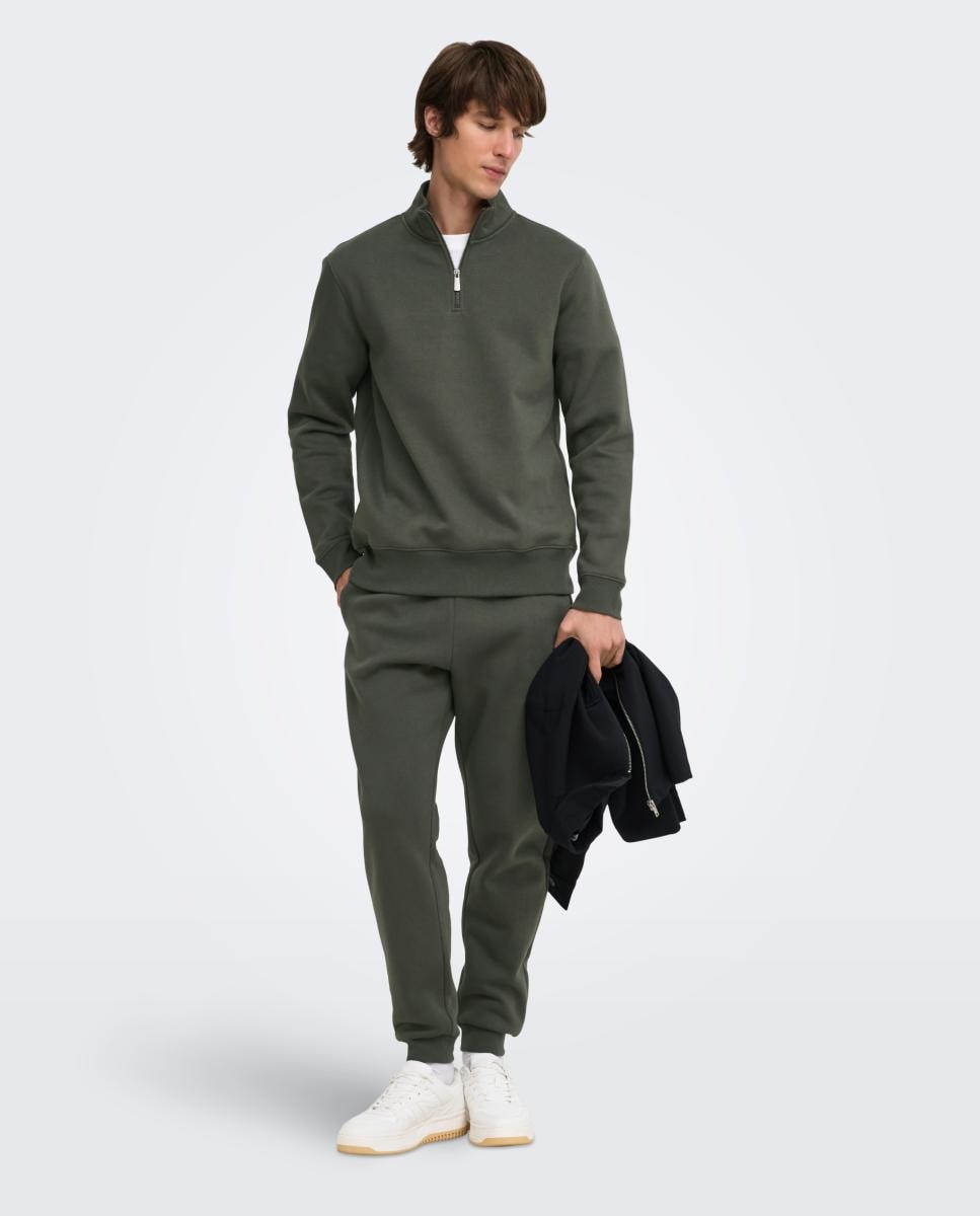 Pantalón deportivo largo de hombre tipo jogger. - Only & Sons - Verde oscuro Verde oscuro-8