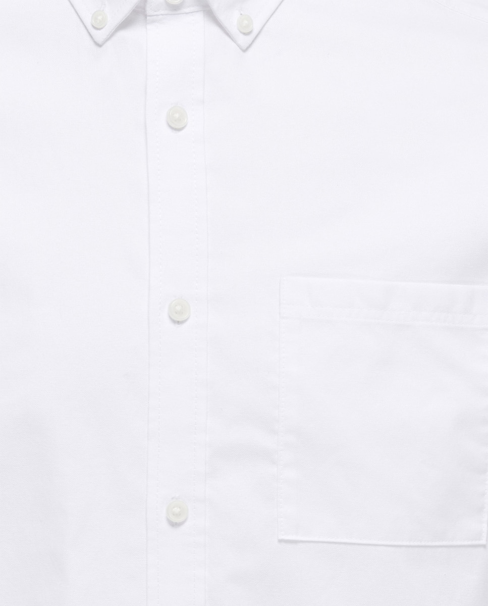 Camisa Oxford de hombre slim lisa - Only & Sons - Verde anticuario Blanco-5