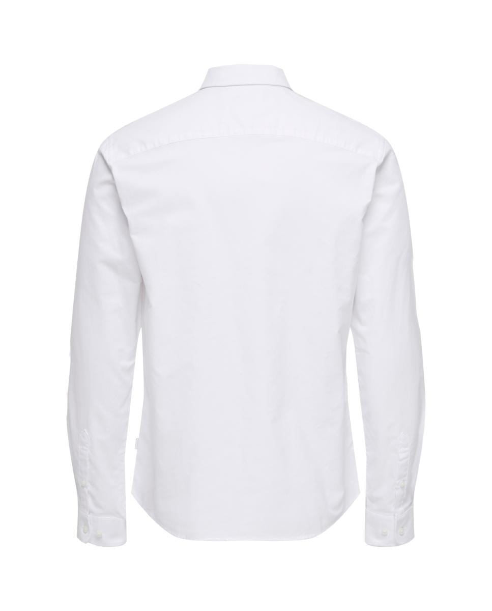 Camisa Oxford de hombre slim lisa - Only & Sons - Verde anticuario Blanco-7
