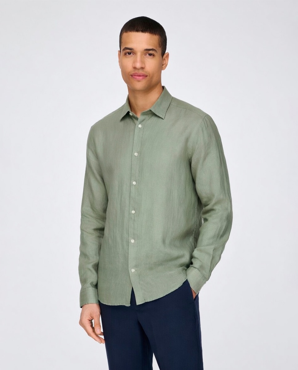 Only & Sons - Camisa de lino de hombre manga larga regular fit.