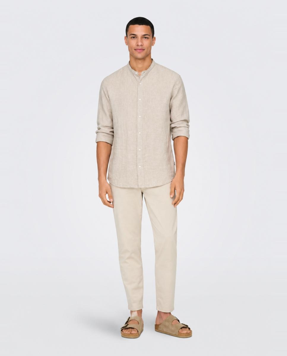 Imagem 0 de Camisa Regular Fit com Manga Comprida e em Linho