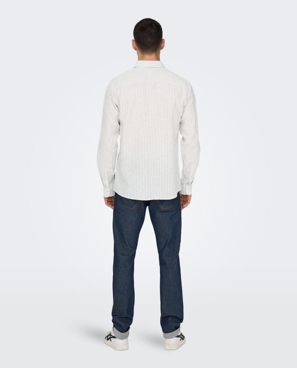 Camisa de Manga Comprida em Linho Branco-2