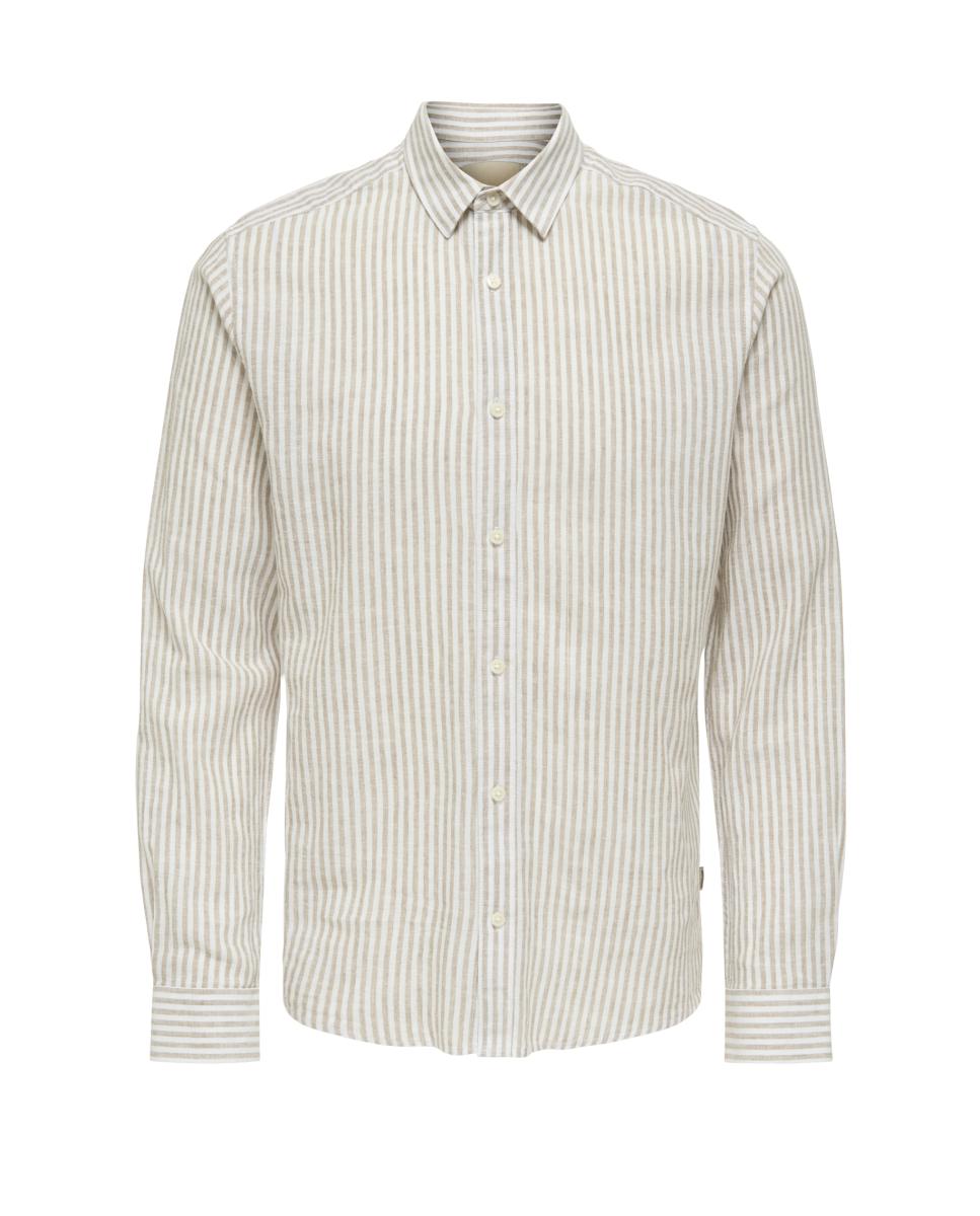 Camisa de Manga Comprida em Linho Branco-5
