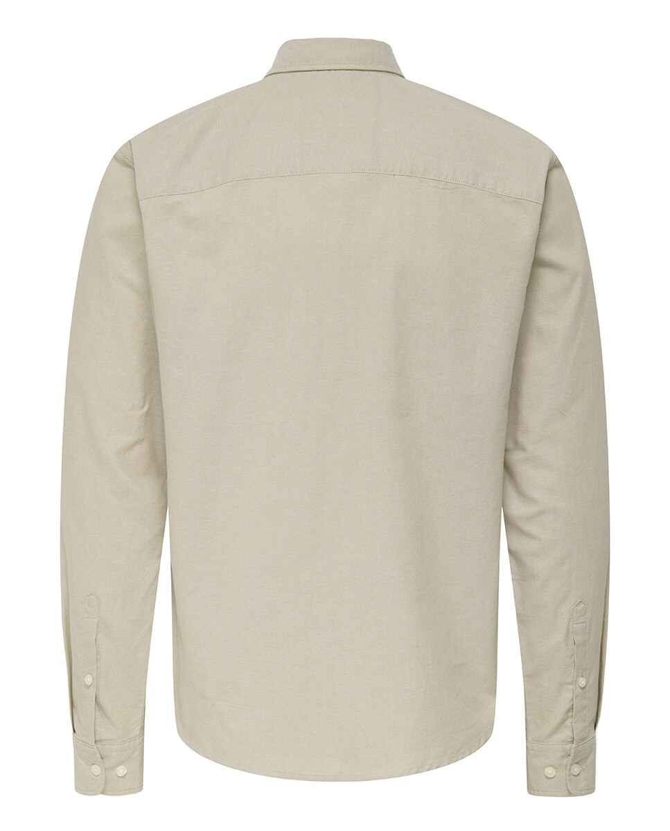 Camisa Regular Fit com Manga Comprida Cru-2