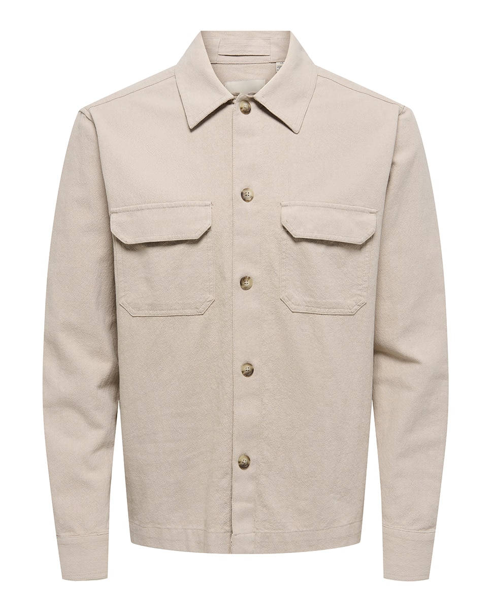 Imagem 0 de Sobrecamisa Regular Fit de Algodão e Linho