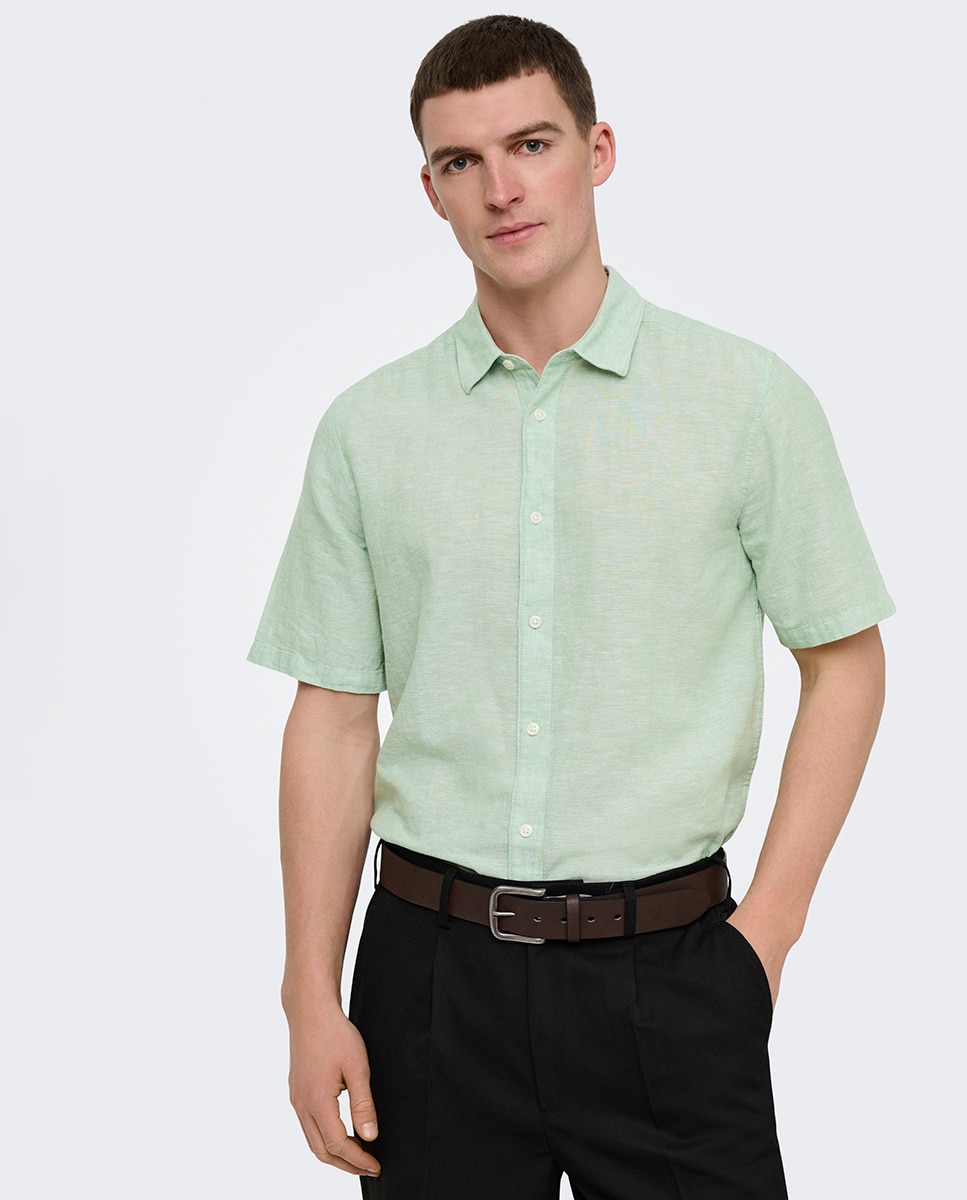 Imagem 0 de Camisa de Linho com Manga Curta