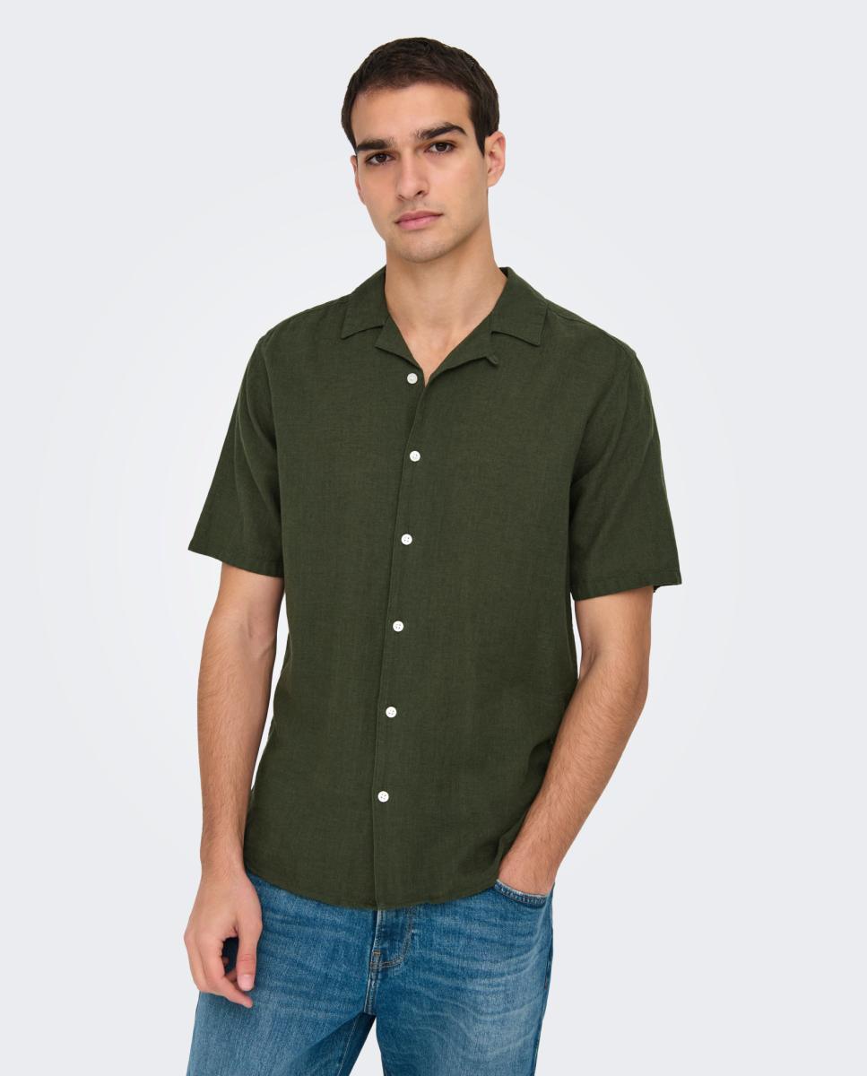 Imagem 0 de Camisa de Linho com Manga Curta