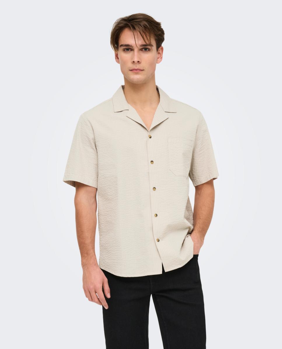 Imagem 0 de Camisa de Manga Curta com Efeito Seersucker