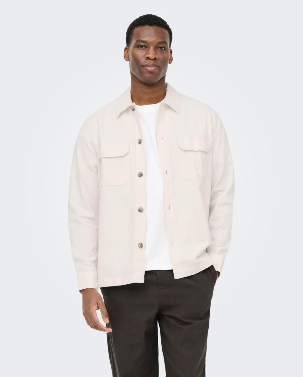 Imagem 0 de Sobrecamisa Regular Fit de Algodão e Linho