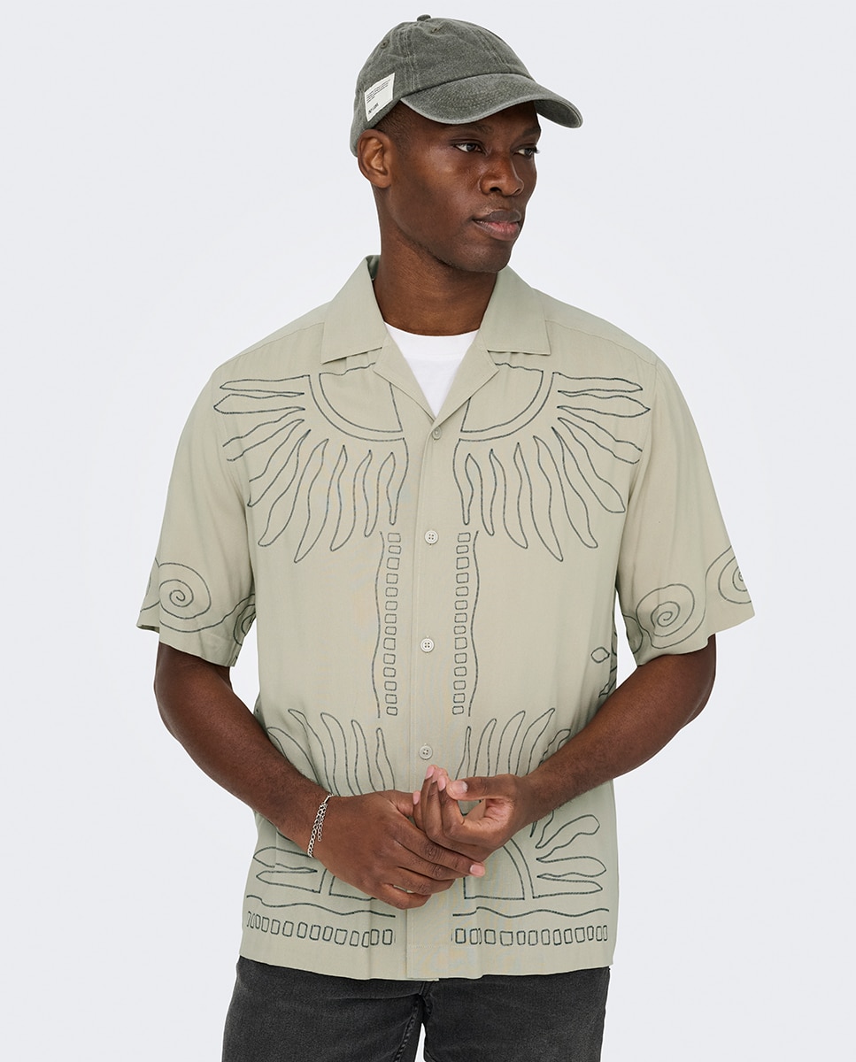 Imagem 0 de Camisa de Viscose com Manga Curta