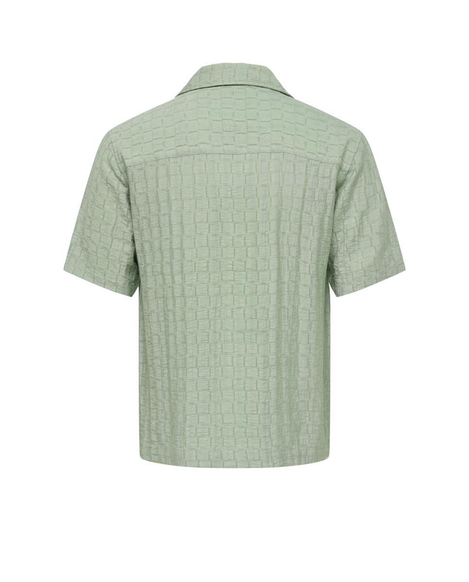 Camisa de Viscose com Manga Curta Verde Água-4
