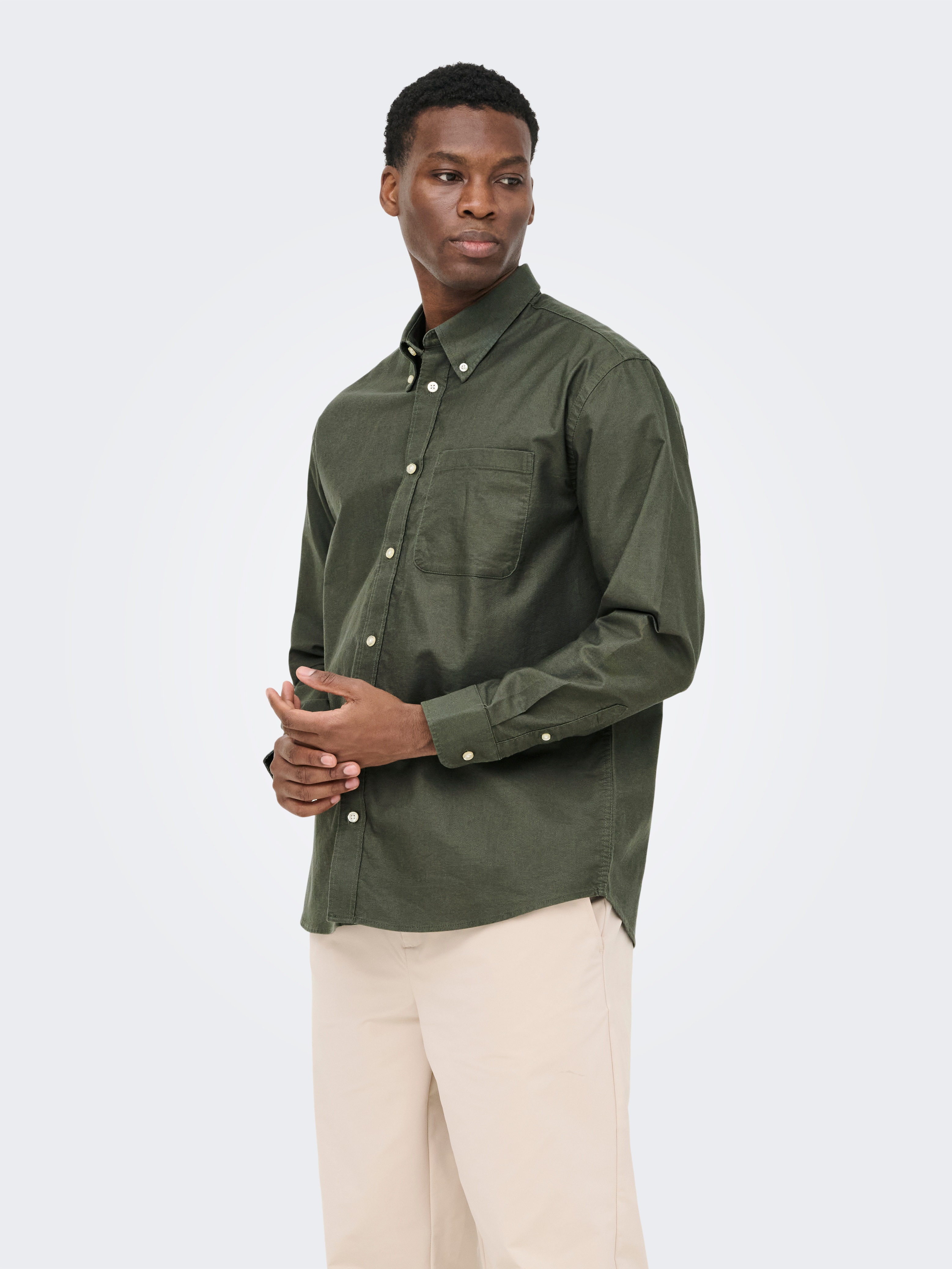 Camisa Oxford Verde-escuro-4