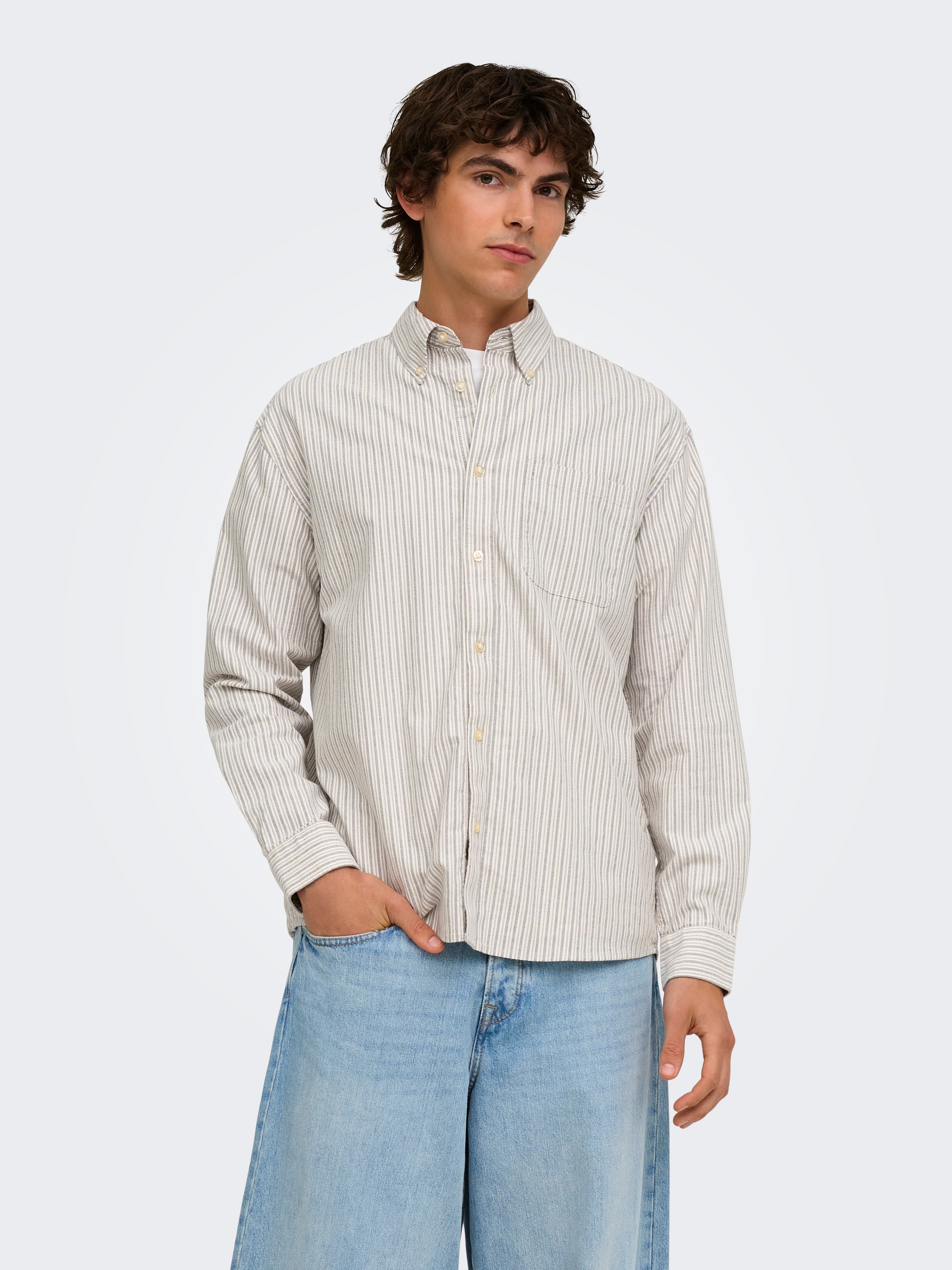 Camisa oxford de hombre - Only & Sons - Marrón Marrón-1