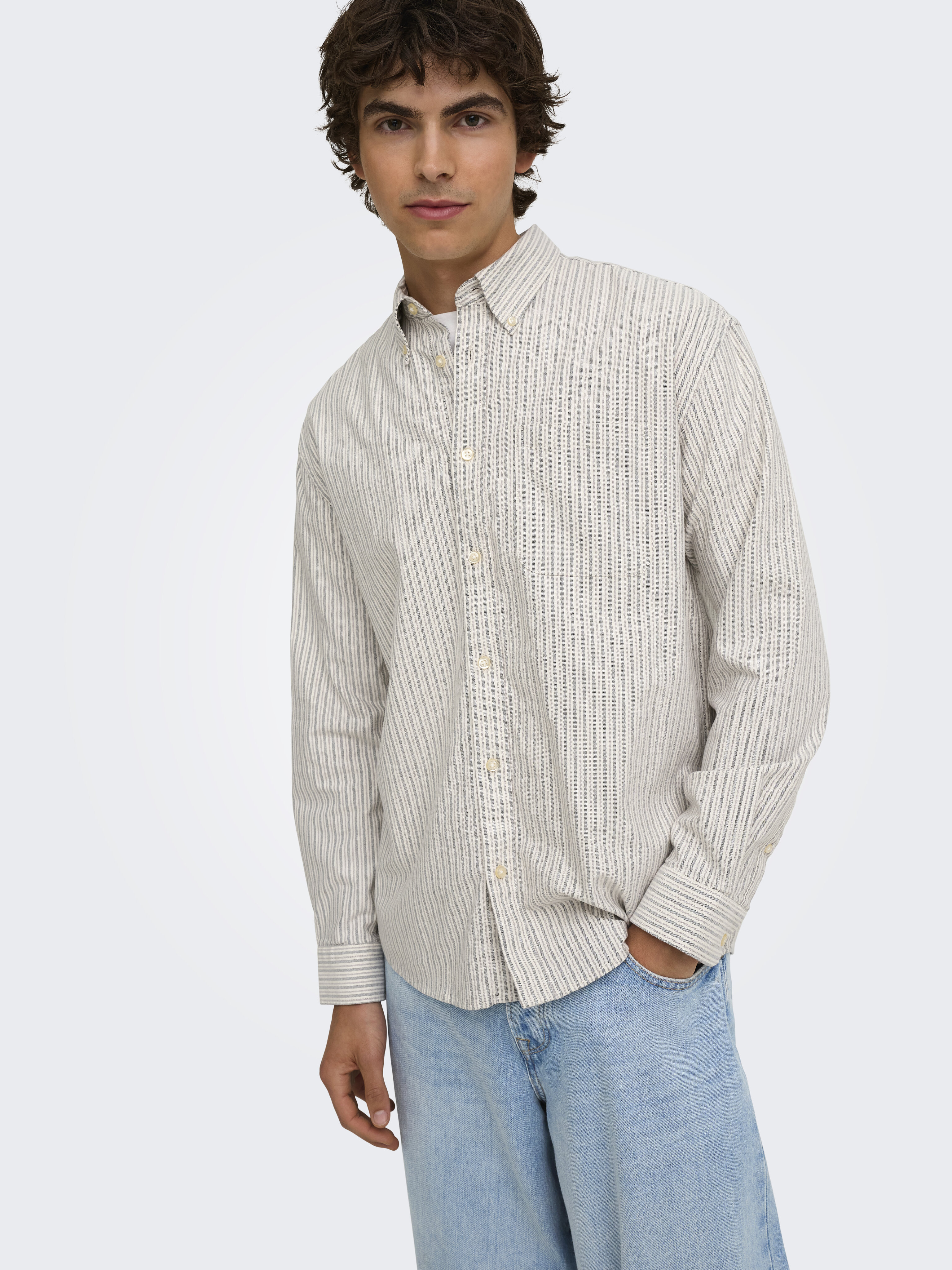 Camisa oxford de hombre - Only & Sons - Marrón Marrón-4