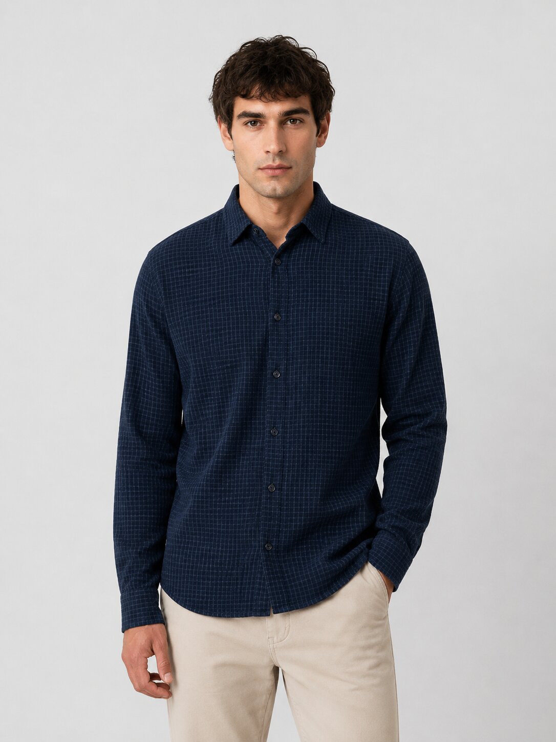 Imagem 0 de Camisa de Homem com Tecido Estruturado e Gola Clássica