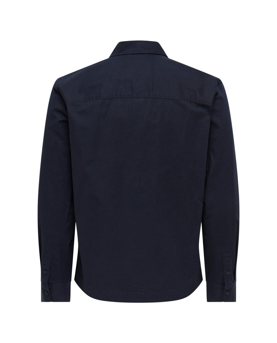Camisa de Homem com Fecho de Botões e Gola Clássica Azul-marinho-6