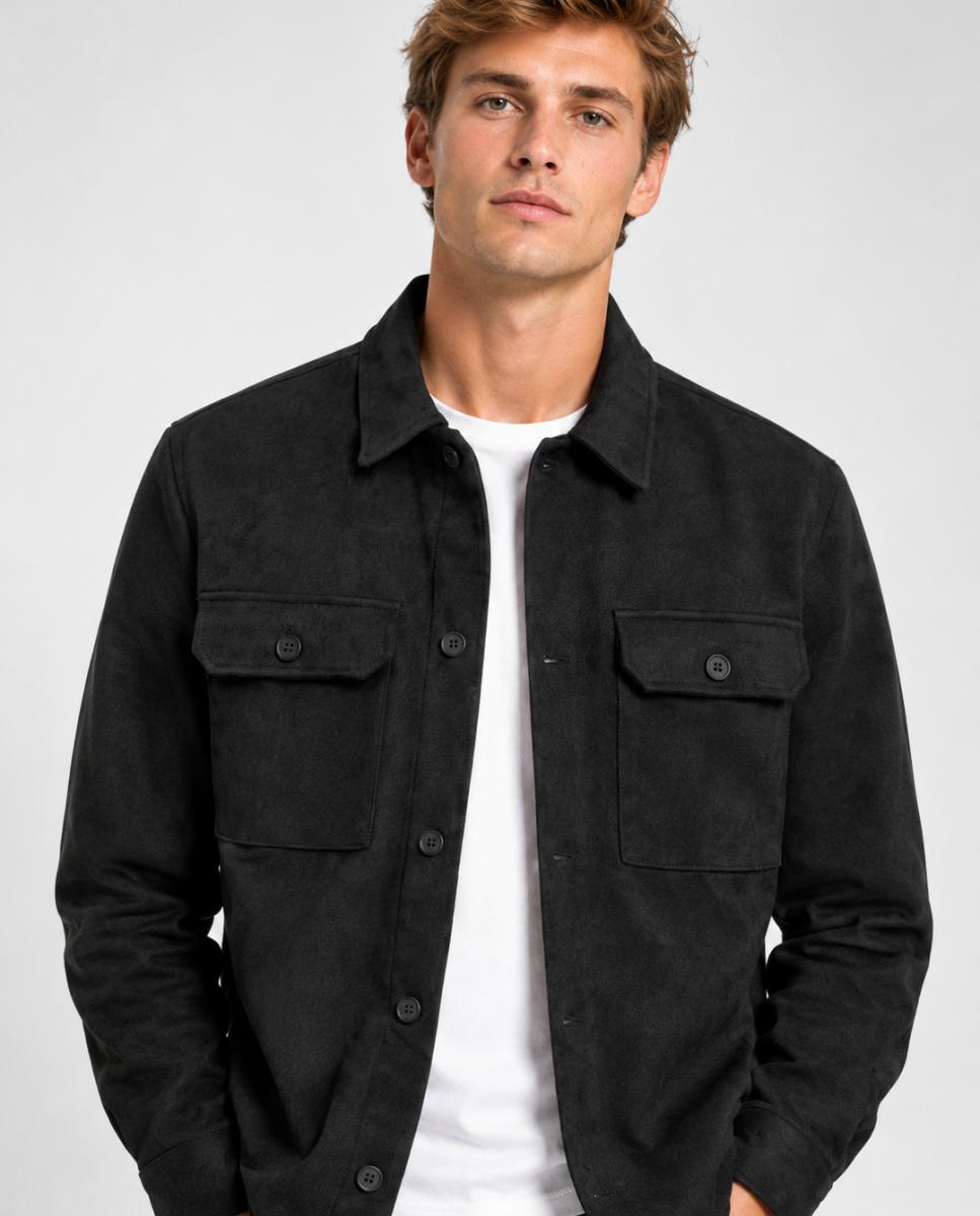 Sobrecamisa de hombre con bolsillos frontales - Only & Sons - Negro Negro-1