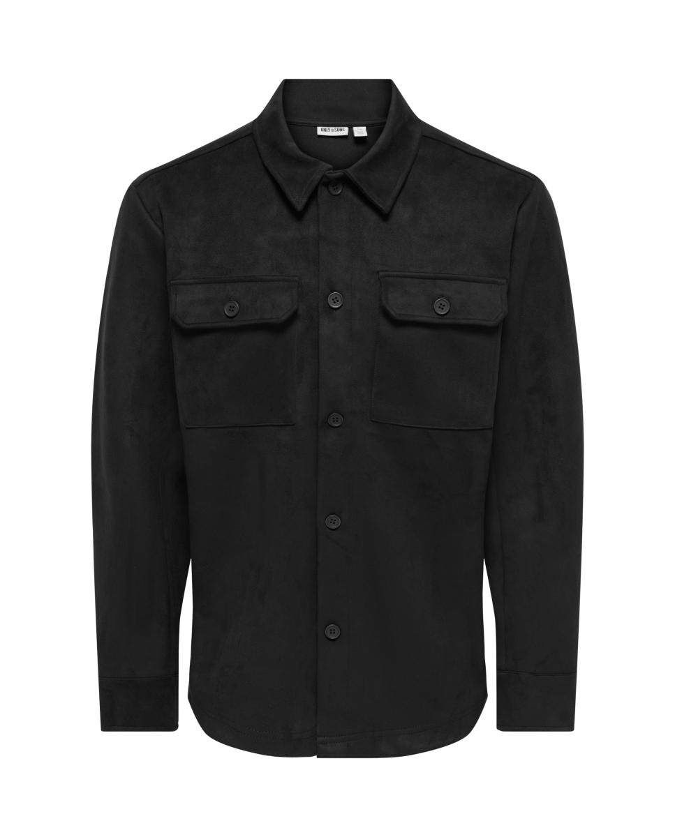 Sobrecamisa de hombre con bolsillos frontales - Only & Sons - Negro Negro-3