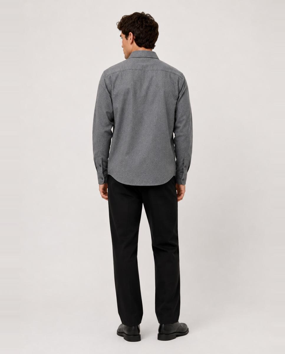 Camisa de hombre manga larga slim fit.100% Algodón. - Only & Sons - Gris Gris-2