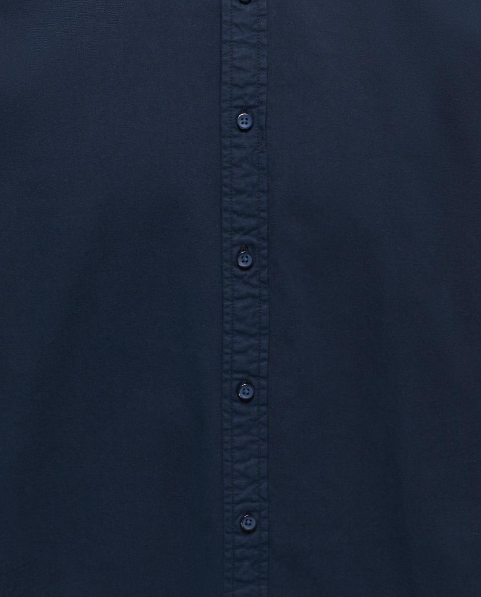 Camisa de Manga Comprida com Fecho de Botões Azul-marinho-5