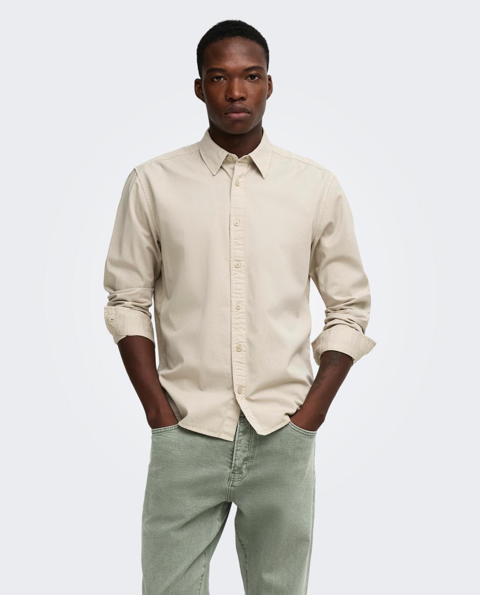 Camisa de manga larga con cierre de botones - Only & Sons - Beige Beige-1