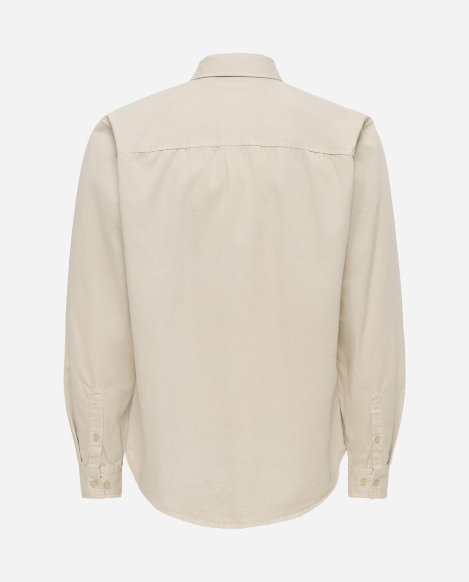 Camisa de manga larga con cierre de botones - Only & Sons - Beige Beige-6