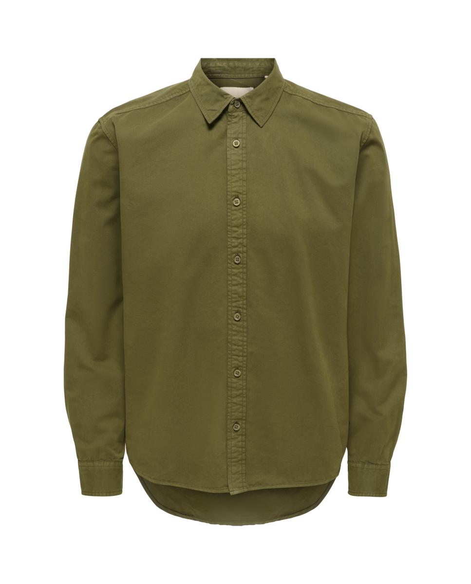 Camisa de manga larga con cierre de botones - Only & Sons - Marrón Marrón-5