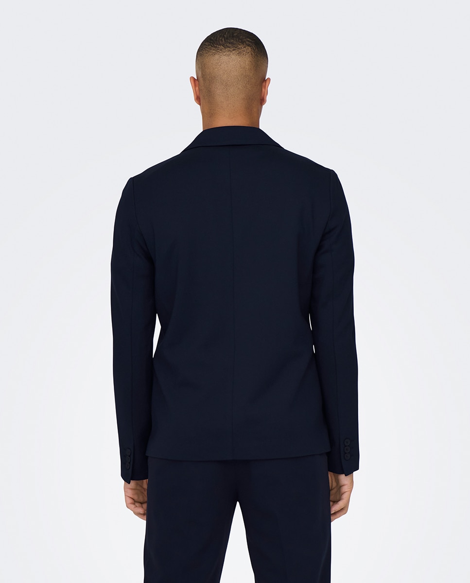 Casaco Clássico Slim Fit Azul-marinho-2