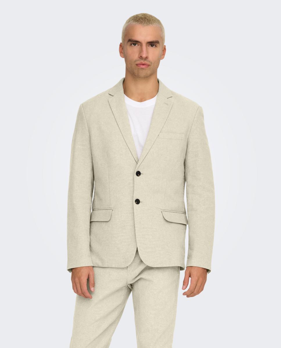 Imagem 0 de Casaco Blazer Slim Fit de Algodão e Linho