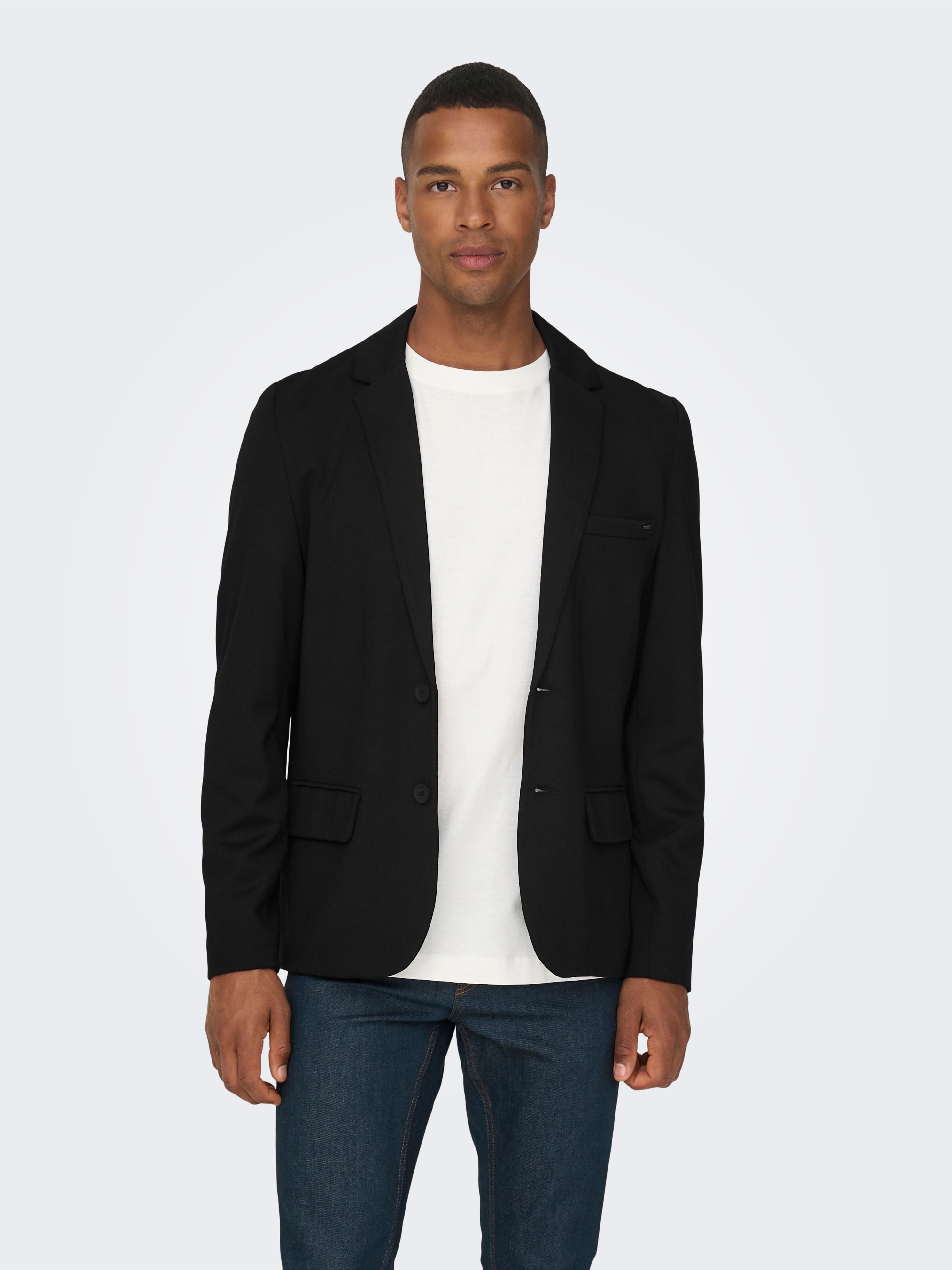 Imagen 0 de Americana de hombre slim fit Negro