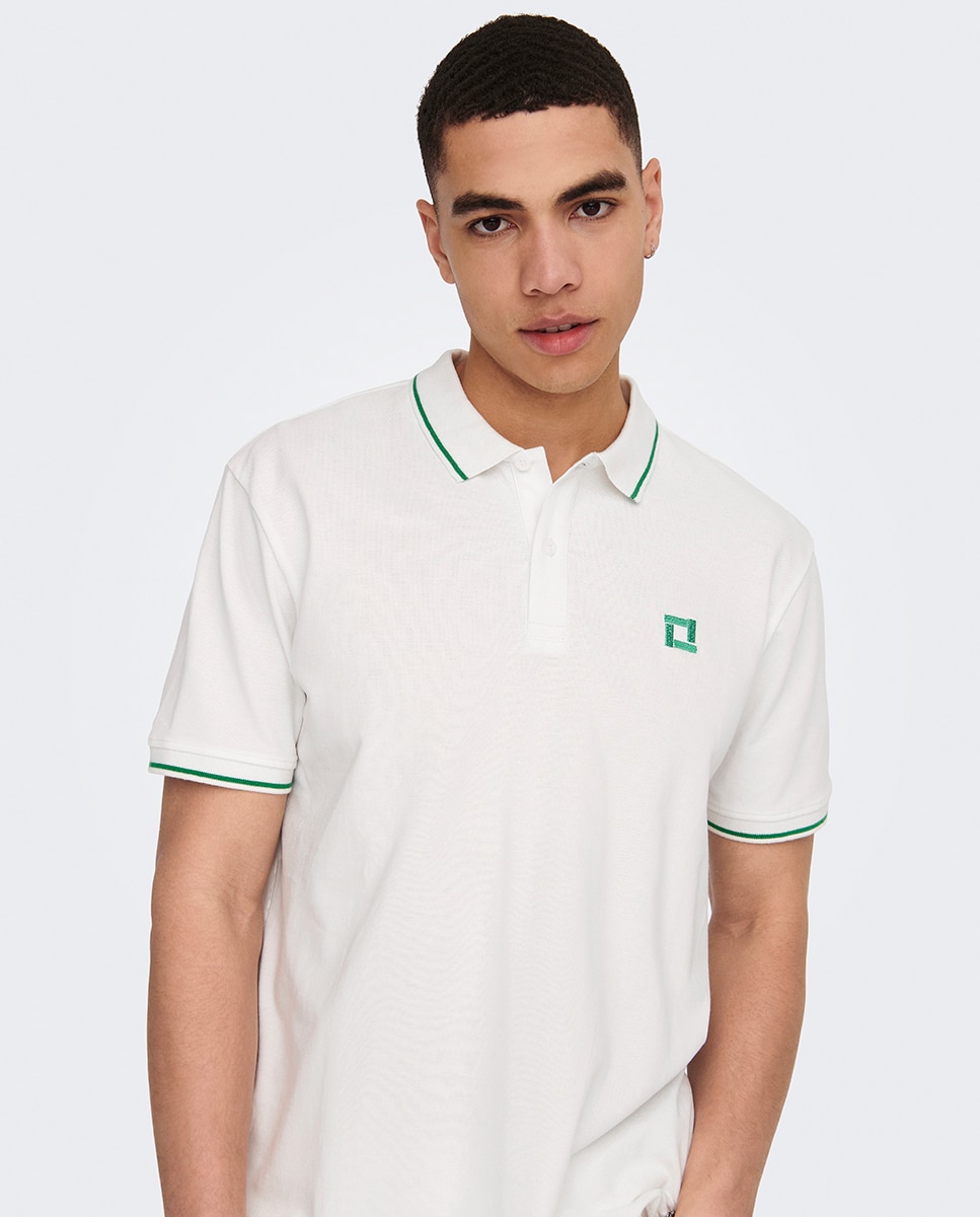 Polo Piqué Regular Fit com Manga Curta Branco-3