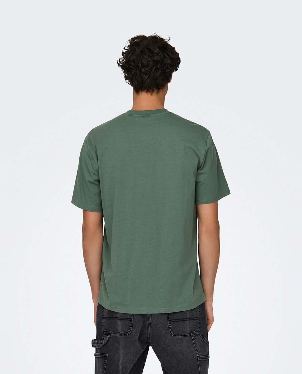 Camiseta básica de hombre manga corta - Only & Sons - Verde claro Verde claro-2