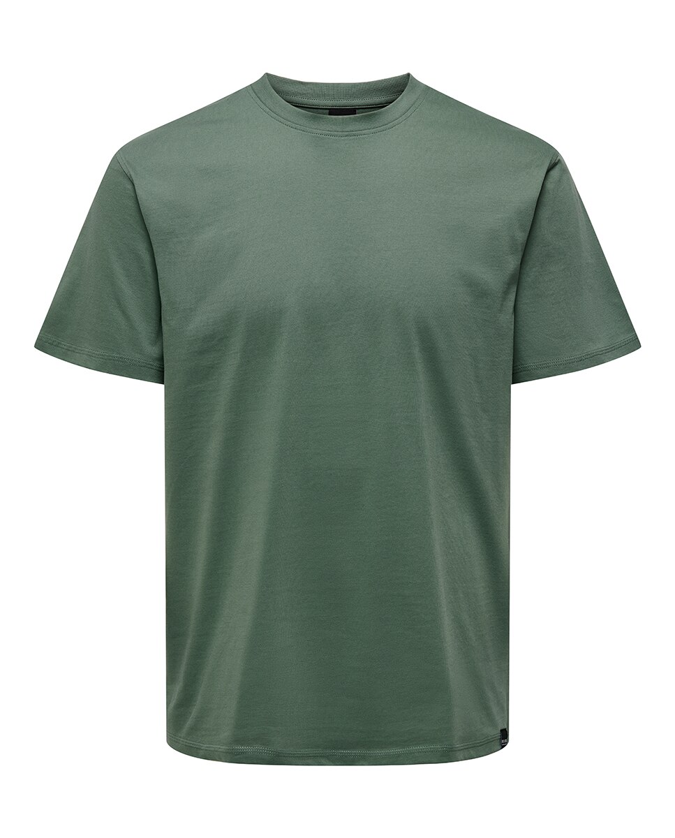 Camiseta básica de hombre manga corta - Only & Sons - Verde claro Verde claro-3