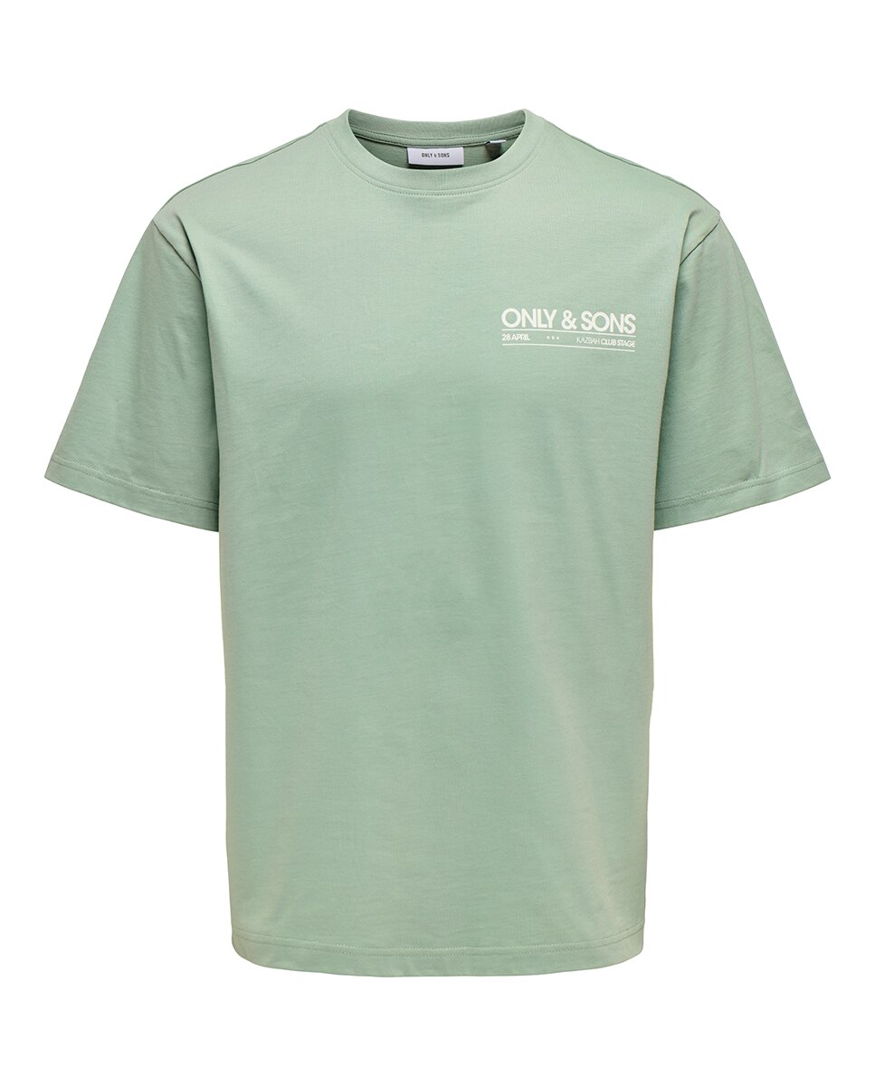 T-shirt Relaxed Fit com Manga Curta Verde-3