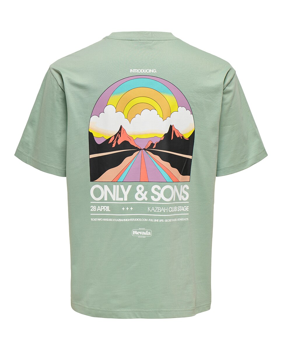 T-shirt Relaxed Fit com Manga Curta Verde-4