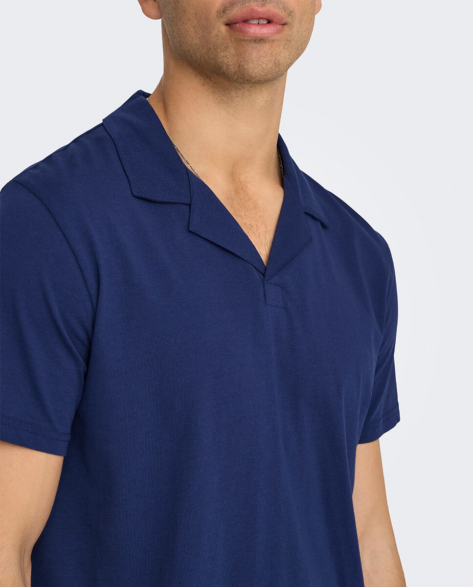 Polo Regular Fit 100% Algodão Orgânico Azul-3