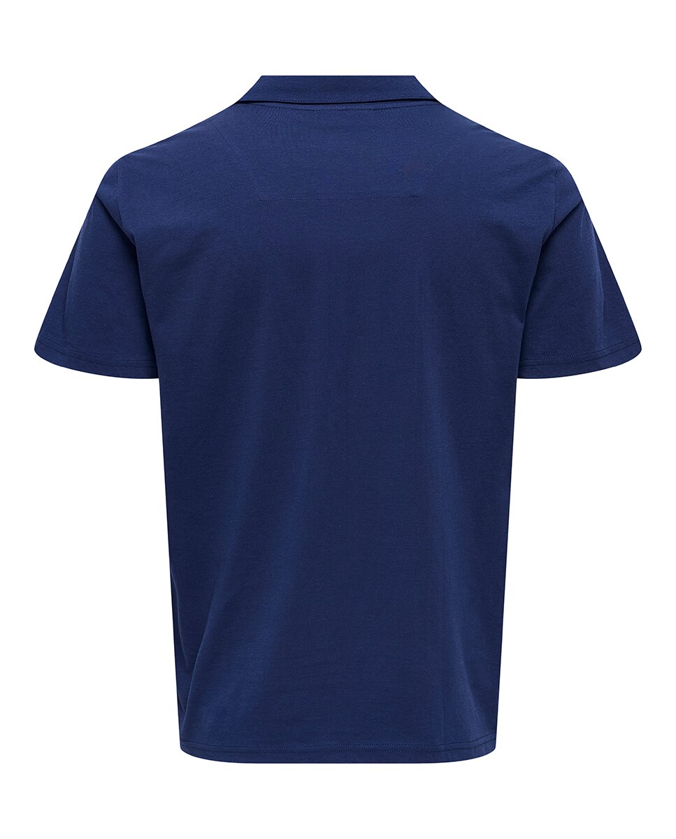 Polo Regular Fit 100% Algodão Orgânico Azul-5