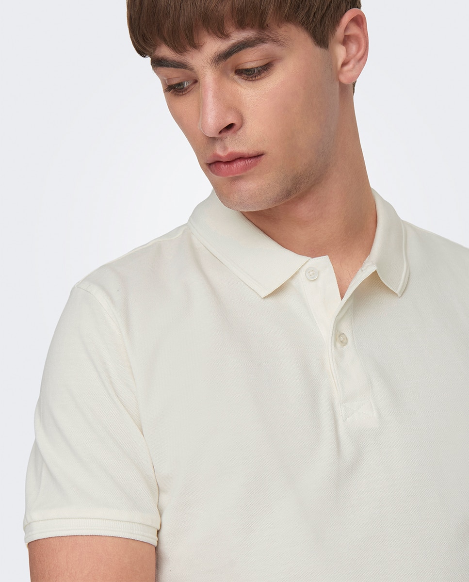 Polo Piqué Slim Fit 100% Algodão Branco-3