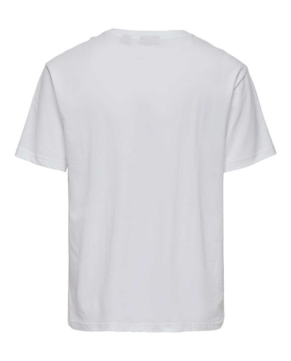 T-shirt Relaxed Fit com Manga Curta Branco-2