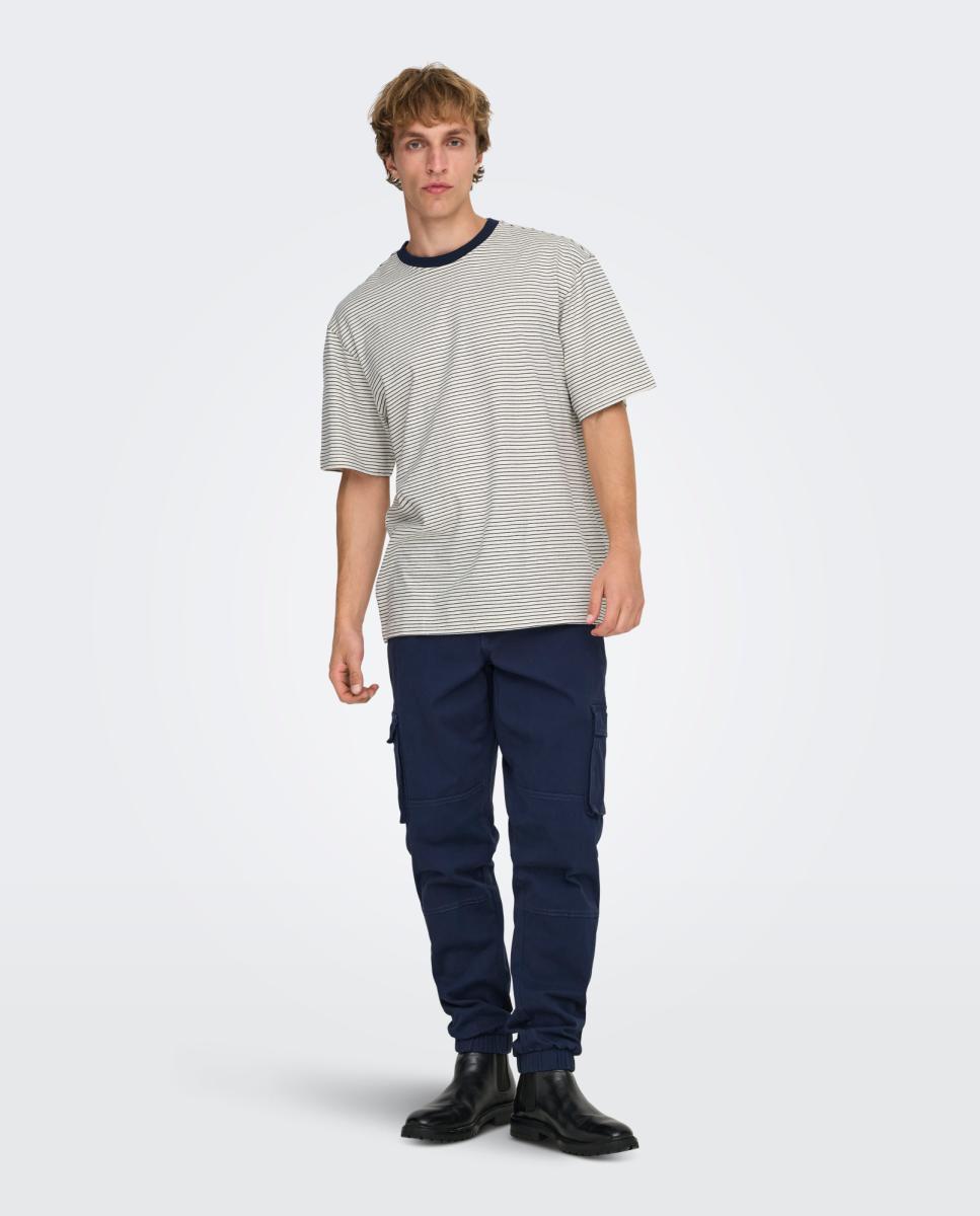 T-shirt Relaxed Fit 100% Algodão Orgânico com Manga Curta Creme-7