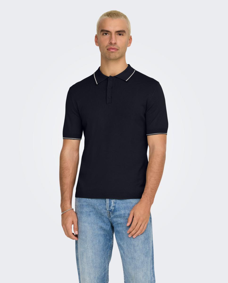 Polo de Malha Regular Fit Azul-marinho-1