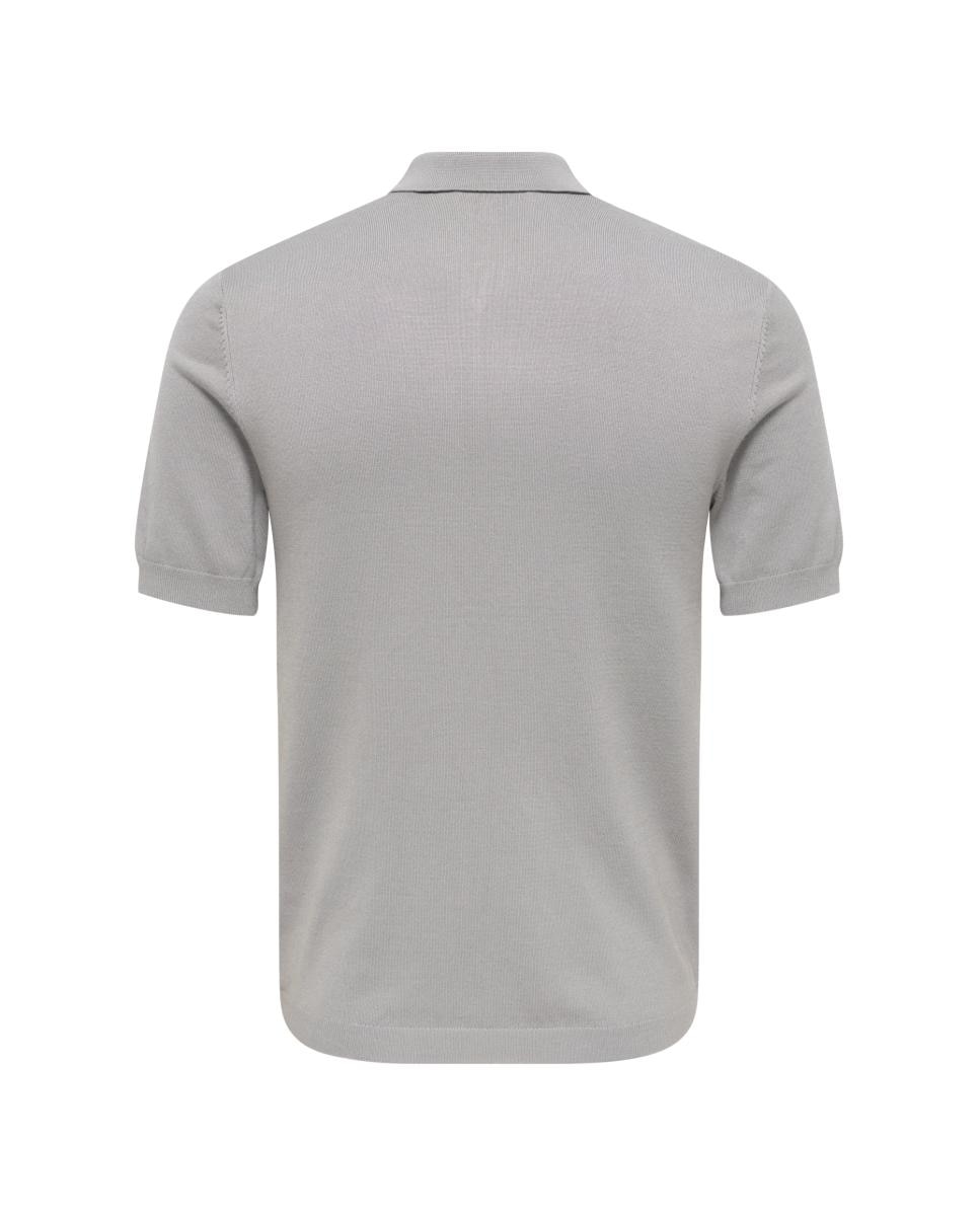 Polo de Malha Regular Fit Cinzento-4