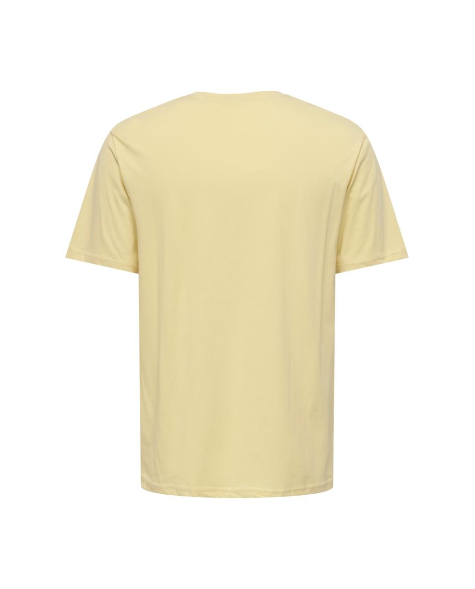 T-shirt Regular Fit com Manga Curta 100% Algodão Amarelo-2