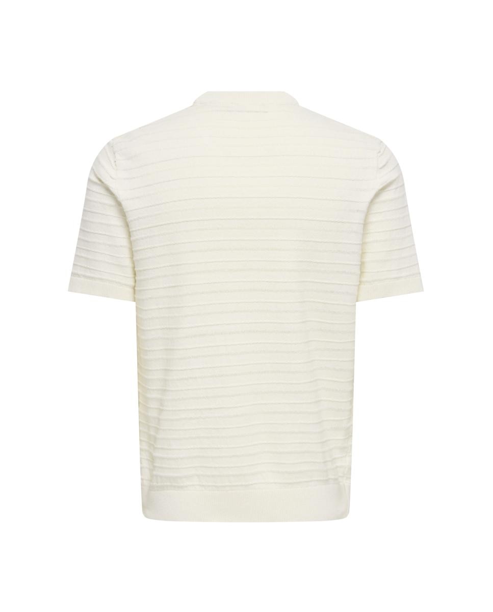 T-shirt de Malha com Manga Curta. Regular Fit Branco-4