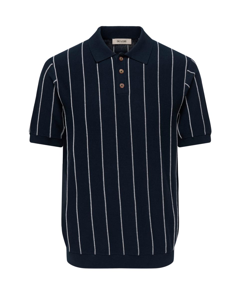 Polo de Malha Regular Fit com Manga Curta Azul-marinho-4